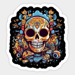 This graffiti skull is giving me all the colorful vibes Sticker